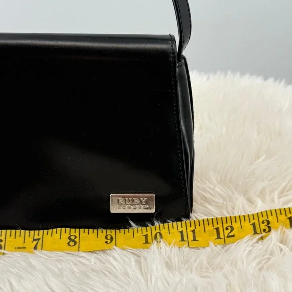 Ruby London Black Shoulder‎ Bag Lace Up 90's Y2K Style Purse Trendy - Picture 8 of 9